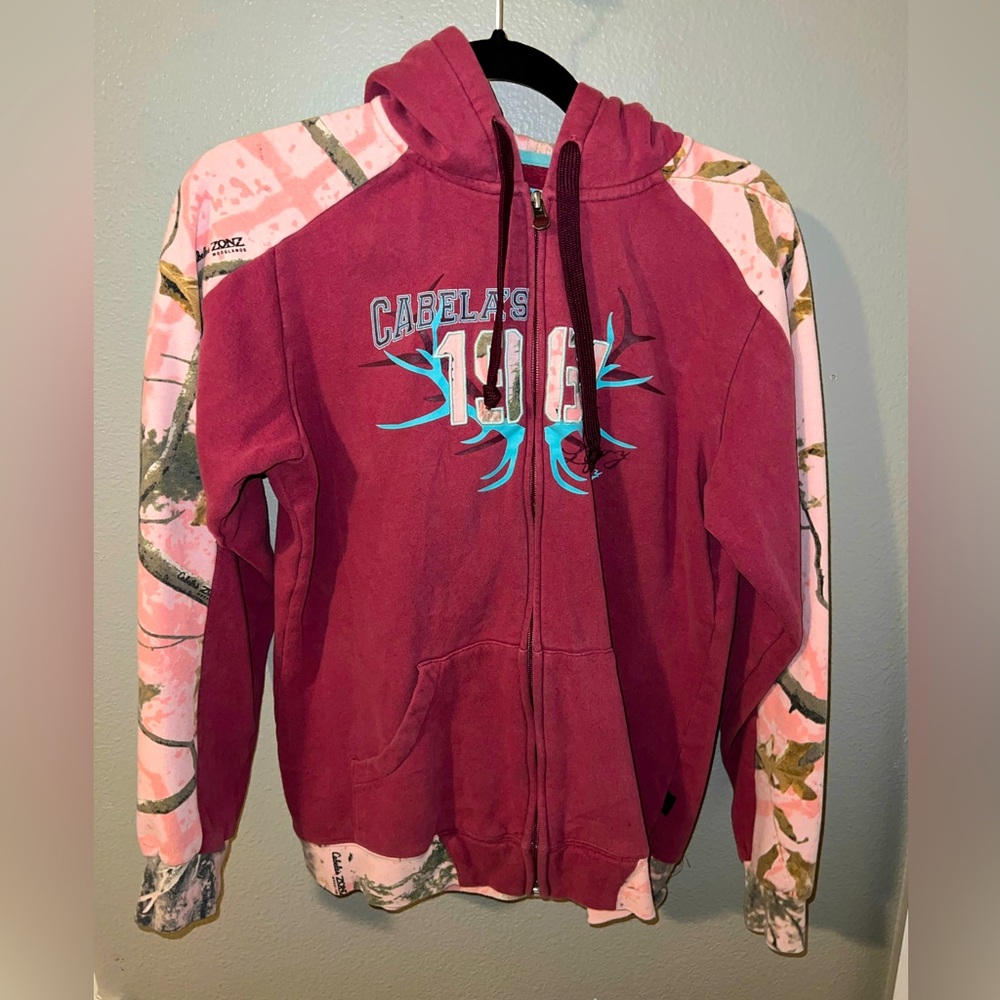 Cabelas pink zip-up